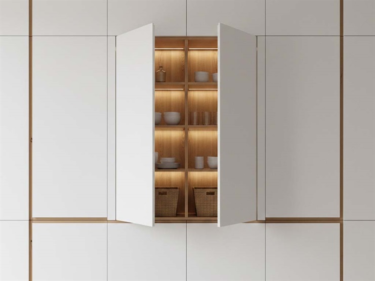 کابینت سازی با فضای مخفی برای وسایل غیرضروری و دکوراسیون داخلی منظم 1 هماهنگی کابینت با فضای مخفی با دکوراسیون داخلی