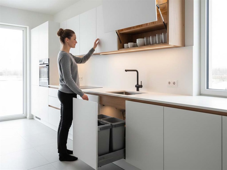 کابینت سازی با فضای مخفی برای وسایل غیرضروری و دکوراسیون داخلی منظم 2 ترکیب فناوری و کابینت های مخفی